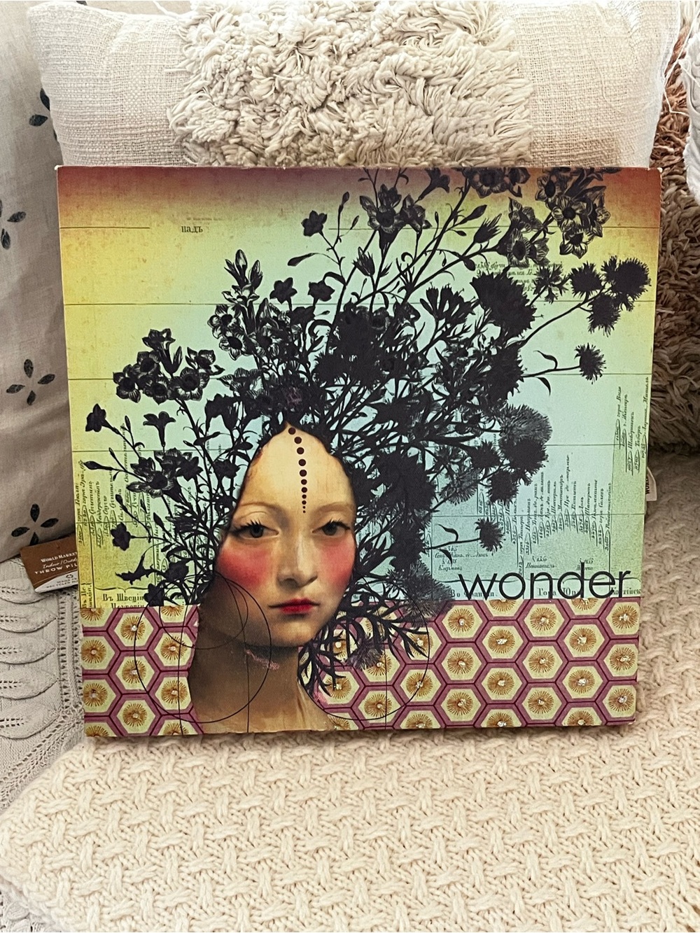 Papaya Art “Wonder” Canvas Print - Multicolor Botanical Discontinued 14x14